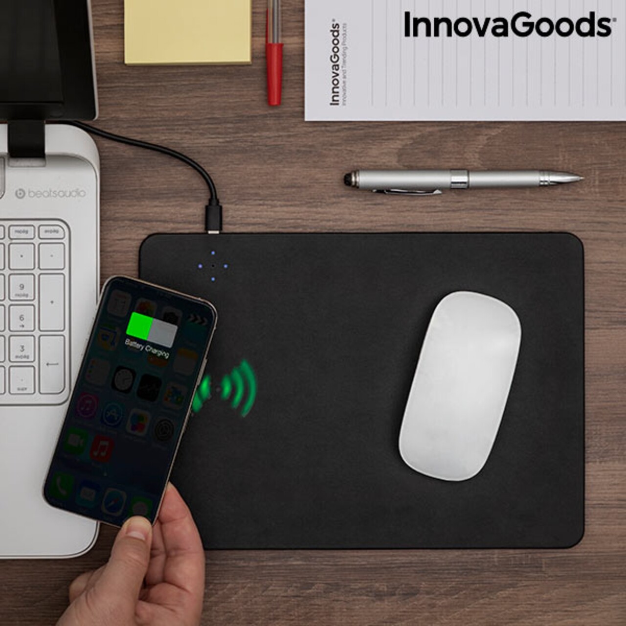 Padwer InnovaGoods 2 az 1ben Egér wireless töltéssel, 27x19x0.7 cm