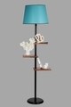 Lampadar cu 3 rafturi, Luin, 8270-5E27, 60 W, metal/lemn/textil