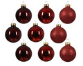 Baubles 21 db Díszgömb, Decoris, Ø7 cm/Ø6 cm/Ø5 cm, üveg, piros