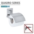 WC-papír tartó, Wenko, Quadro Vacuum-Loc®, 13 x 11,5 x 14 cm, rozsdamentes acél / műanyag