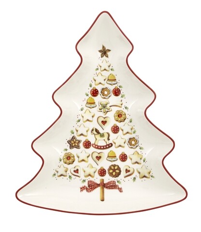 Tálalótálca, Villeroy & Boch, Winter Bakery Delight Tree, 26,5 cm, prémium porcelán