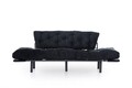 Kanapéágy Nitta Triple, Futon, 3 üléses, 225x70 cm, fém, fekete