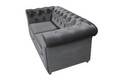 Oxford Chesterfield Kanapé, 93x183x75 cm, 2 személyes, antracit szürke