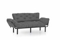 Kanapéágy  Nitta Triple, Futon, 3 ülőhely, 225x70 cm, fém, szürke