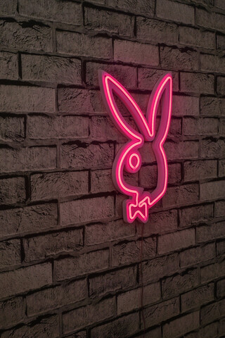 Decoratiune luminoasa LED, Playboy, Benzi flexibile de neon, DC 12 V, Roz