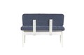 Bancheta cu spatar, Vina 1048-2, Vella, Dark Blue, White, 110x40x85 cm