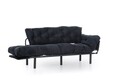 Kanapéágy Nitta Triple, Futon, 3 üléses, 225x70 cm, fém, fekete