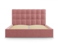 Nerin Pink Kárpitozott ágy felnyitható ágyráccsal és tárolóládával, Mazzini Sofas, 160x200 cm, bársony, rózsaszín