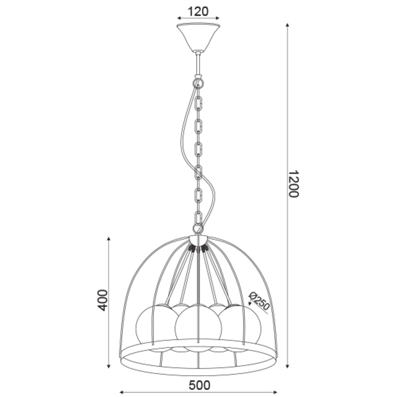 Candelabru Aca Lighting, CYNTHIA, 50x120 Cm, 5xE27, 40W