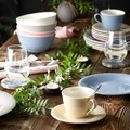 Reggeli szett 12 darab, mint a Villeroy & Boch, Color Loop Rose, prémium porcelán, rózsaszín