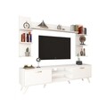 Comoda TV cu 3 rafturi de perete M23 - 275, Wren, 180 x 35 x 48.6 cm/90 cm/133 cm, white