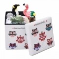 Taburet pliabil cu spatiu de depozitare Big Owls, Heinner Home, 37.5 x 38 x 38 cm, PVC, multicolor