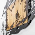 Decoratiune de perete, Bicycle Riding in Nature 1, Metal/lemn, Dimensiune: 110 x 3 x 65 cm, Nuc / Negru