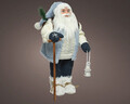 Santa w stick &lantern Dísz, Decoris, 19x27x60 cm, poliészter, kék