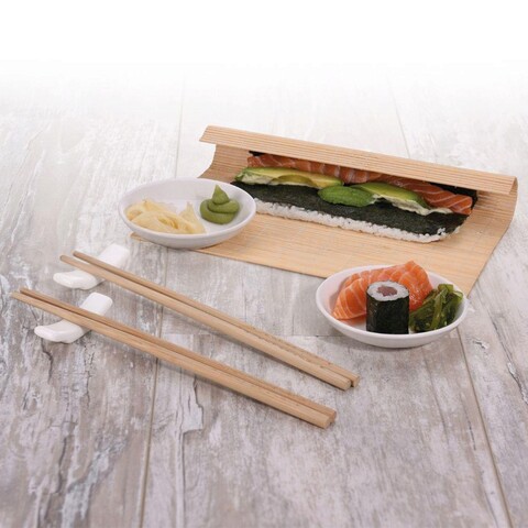 Set 7 piese pentru sushi Excellent Houseware, portelan, alb