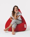 Bean Bag Puff fotel, Ferndale Drop L, 80 x 80 cm, vízhatlan poliészter, piros