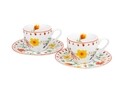 2 db csésze készlet csészealjjal, DUO, Pasztell, 90 ml, porcelán, tarka