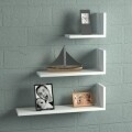 Set 3 rafturi pentru perete, Wooden Art, Atlas White