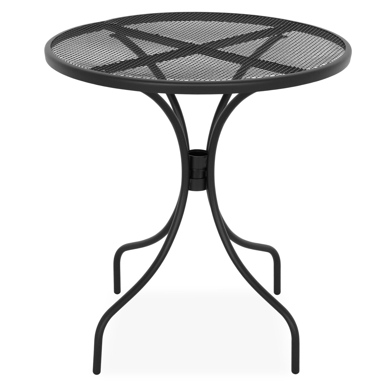 Maison berlin kerek asztal, h.72 d.70 cm, acél, fekete