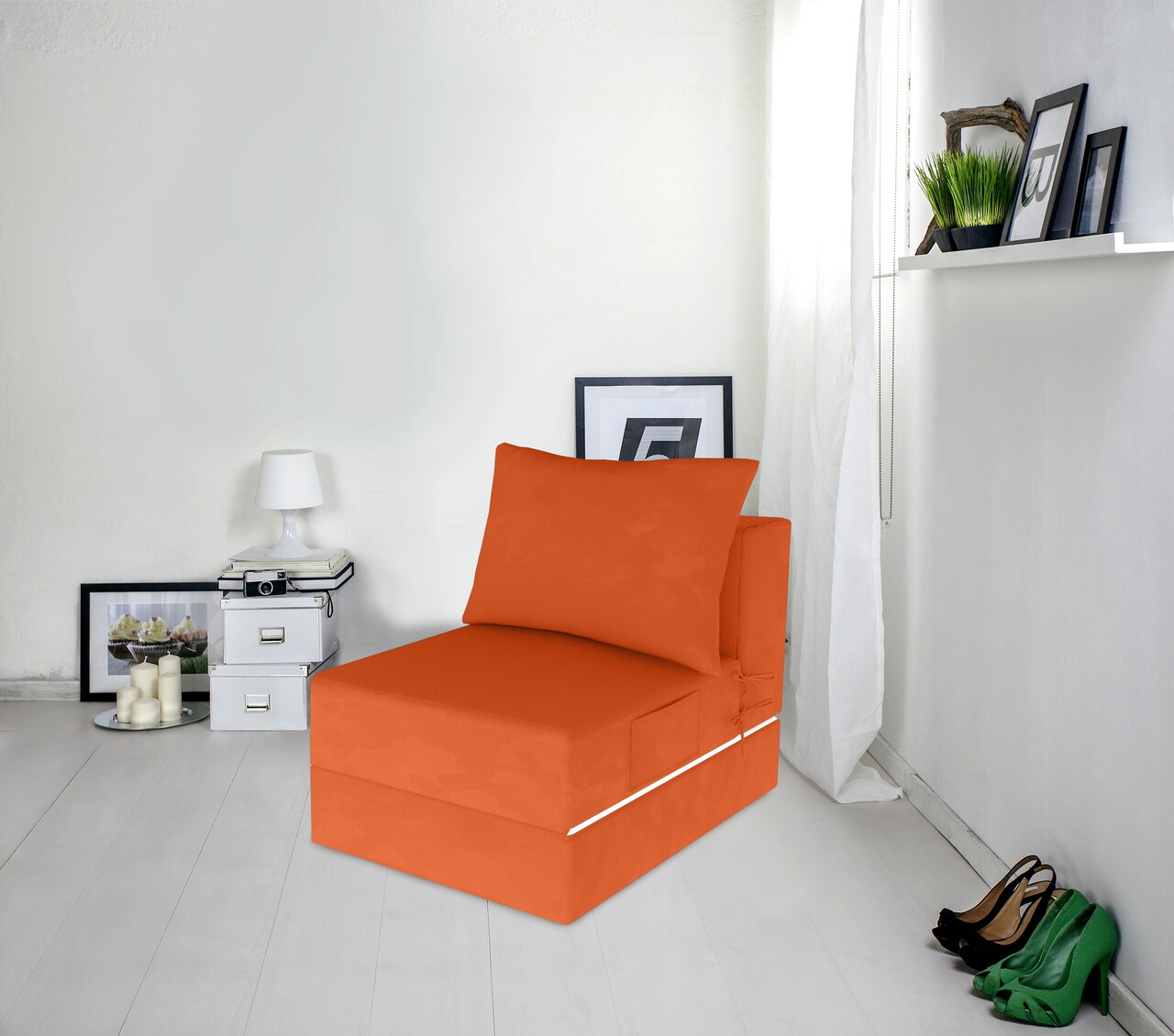 Bedora urban living kihúzható fotel, 70x80x70 cm, narancssárga