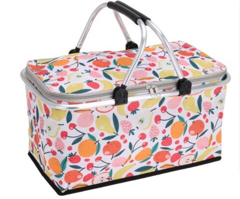 Geanta termoizolanta / cos picnic Fruits w background white, 35L, poliester, multicolor