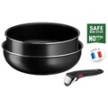 Tefal 3 darabos Főzőkészlet, Ingenio Easy Cook & Clean, alumínium, fekete