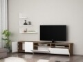 Comoda TV cu rafturi, Wooden Art, Gelincik White Walnut, 180x103.1x31.6 cm