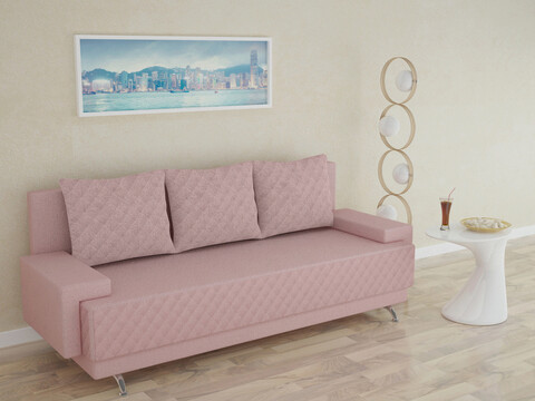 Napoli Pink Kihúzható kanapé, 205x90x86 cm, tárolóládával