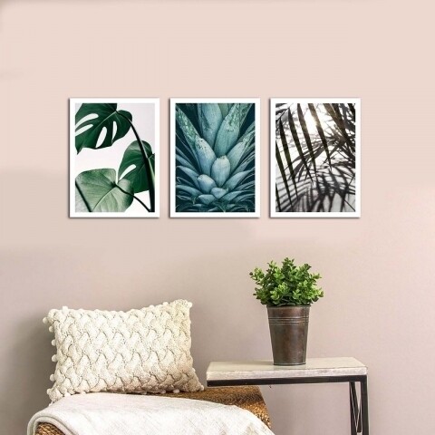 Set 3 tablouri decorative, Alpha Wall, Nature is Blissful, 30x40 cm