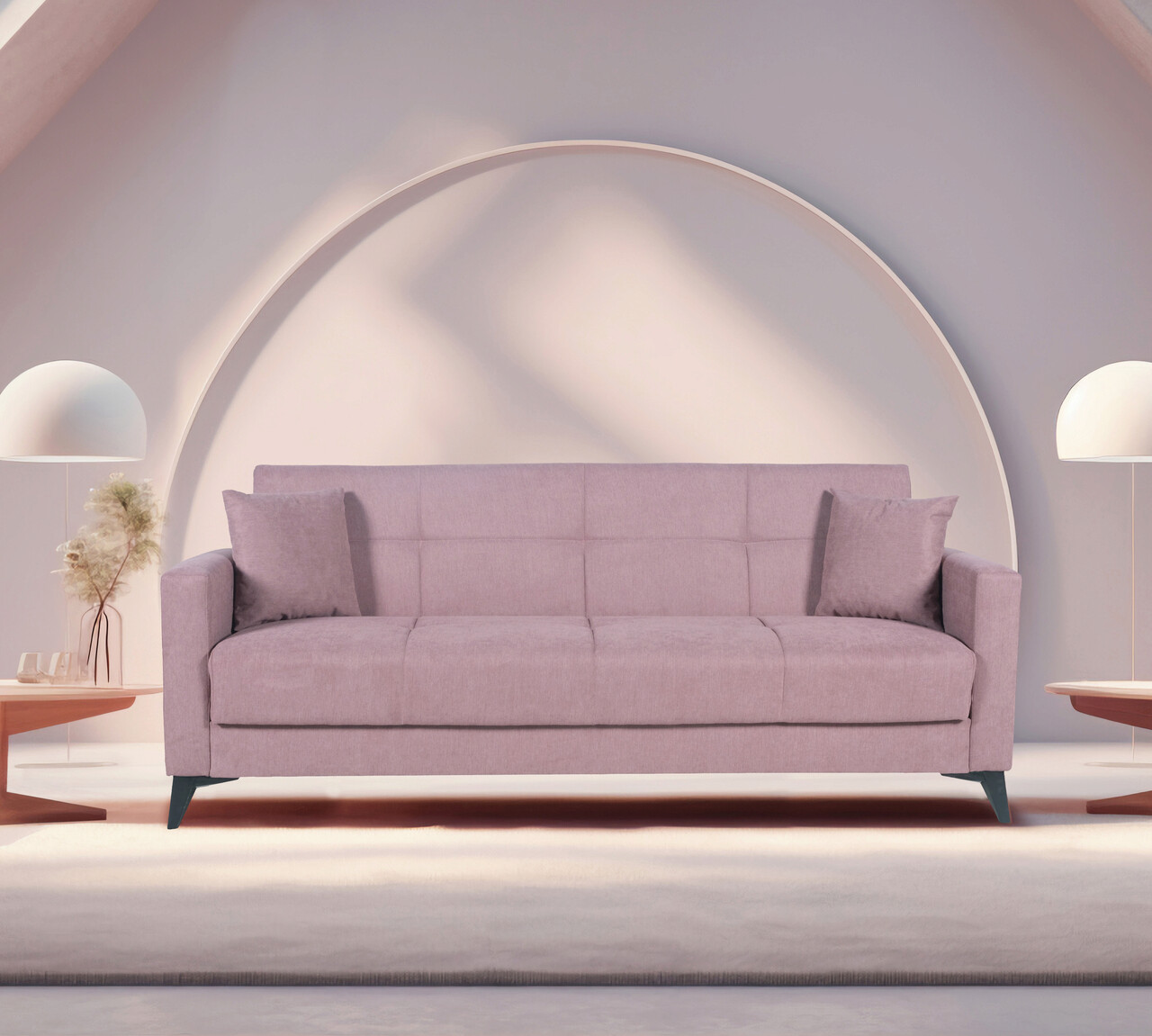 Bedora fabio kihúzható kanapé, 3 személyes, 215x82x92 cm, lila