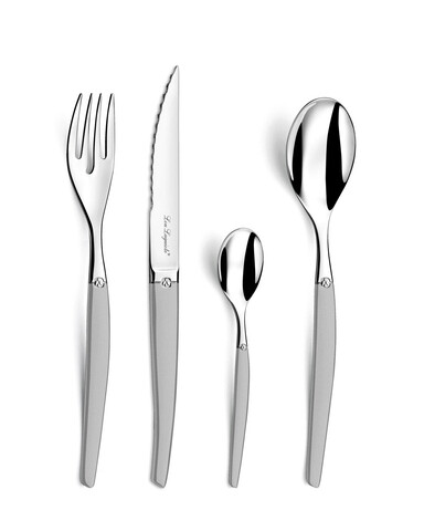 Set tacamuri, 24 piese, Lou Laguiole, Jet Sandblasted, inox, argintiu