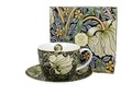 Jumbo Csésze kistányérral, DUO, William Morris - Pimpernel, 450 ml, porcelán, színes