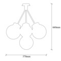 Mudoni MR - 950 Csillár, Opviq, 57 x 66 cm, 3 x E27, 100W, aranyszín