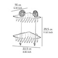 Fürdőszoba sarokpolc, Weenko, Bari Vacuum-Loc®, 22,5 x 29,5 x 16 cm, rozsdamentes acél
