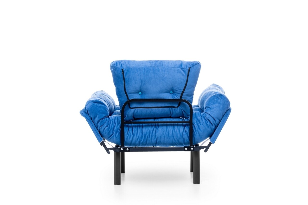 Nitta Single Kihúzható Fotel, Futon, 135x70 Cm, Fém, Kék