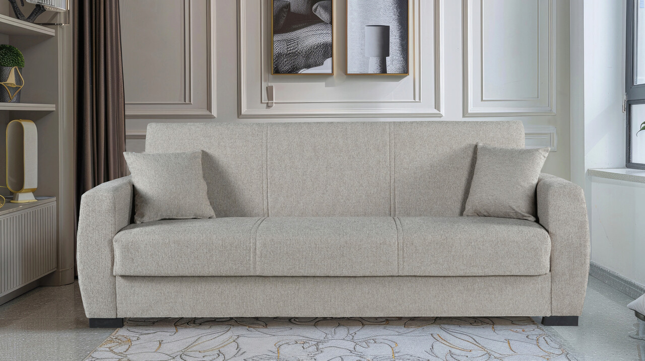 Bedora oscar kihúzható kanapé, 226x84x92 cm, 3 személyes, tárolóládával, bézs