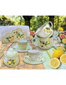 Set 2 cesti cu farfurie pentru cafea Limoni, Brandani, 50 ml, portelan New Bone China