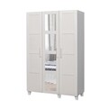 Dulap cu oglinda pentru haine Hedera 2 - White, Vella, 120x48x189 cm