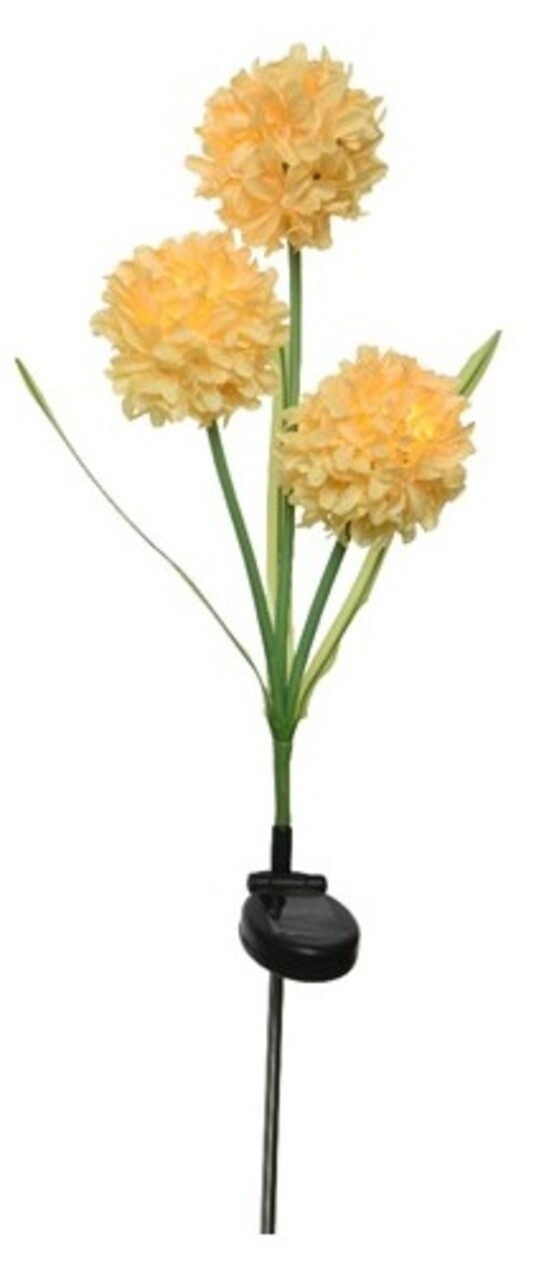 Flower Kerti lámpa, Lumineo, 10x70 cm, 3 led, sárga