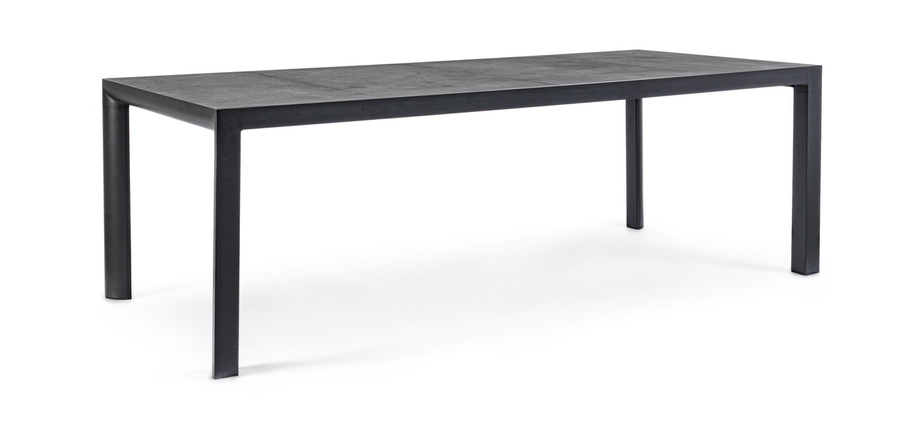 Mason Kerti asztal, Bizzotto, 220 x 100 x 74 cm, alumínium/kerámia, szénszín