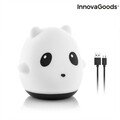 Panda LED újratölthető szilikon érintőlámpa InnovaGoods, 12x11x11 cm