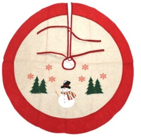 Snowman Fenyőfa szőnyeg, Ø90 cm, juta, színes