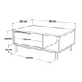 Yurudesign Dohányzóasztal, 90x60x37.6 cm, PAL, barna