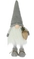 Boy Gnome w hat grey Fénydekoráció, 26x26x65 cm, plüss, szürke/fehér