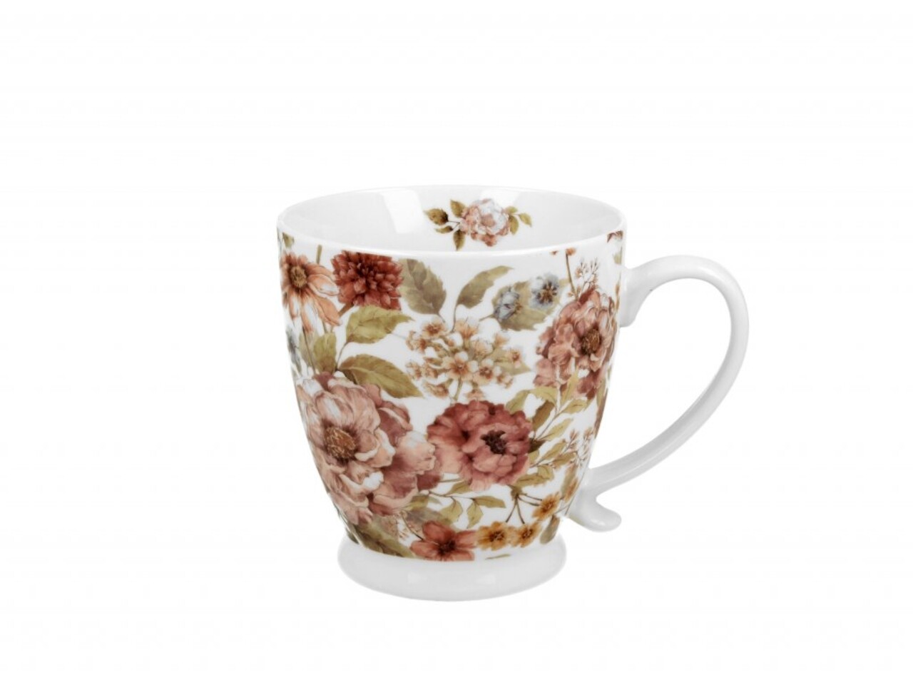 Csésze, DUO, Pastel Flowers - White, 480 Ml, Porcelán, Többszínű