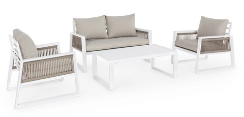 Set mobilier de gradina 4 piese, Captiva, Bizzotto, alb