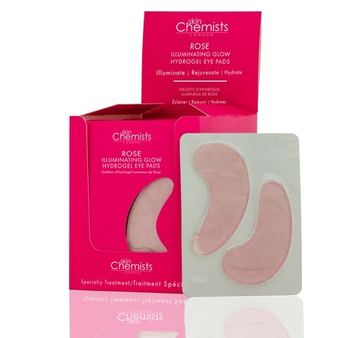 Pad-uri iluminatoare pentru ochi, SkinChemists, Rose Illuminating Glow Hydrogel, 30 de perechi