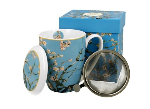 Bögre szűrővel , DUO, Vincent Van Gogh - Almond Blossom, 380 ml, porcelán, színes