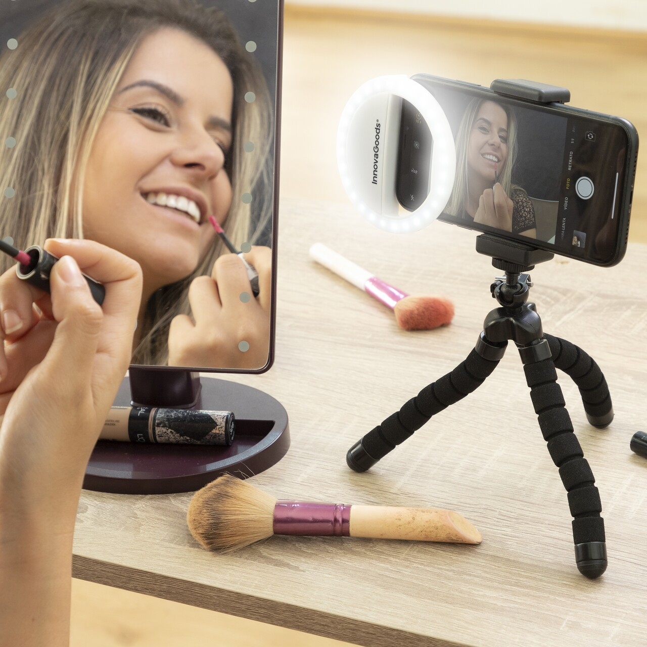 Selfie Right Light Smarphone Telefonokhoz InnovaGoods, újratölthető