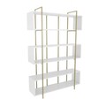 Corp biblioteca, Zena Home, Bruti, 120x180x29.6 cm, PAL, Alb/Auriu